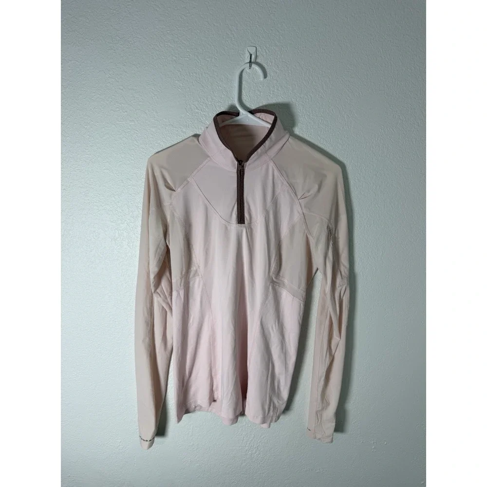 Lululemon Run Turn Around 1/2 Zip Long Sleeve Pink Women's Size 6 Medium